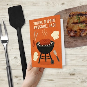 Cartão engraçado para o Dia dos Pais com tema de churrasco para imprimir – “Você é incrível, pai!”