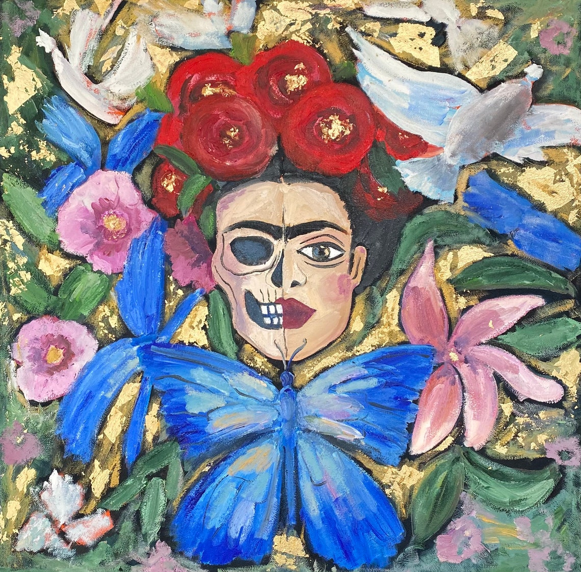 Frida Kahlo Original Oil painting on canvas Big canvas Etsy