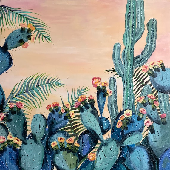 Mexico Original Acrylic Painting on Canvas Big Art Etsy
