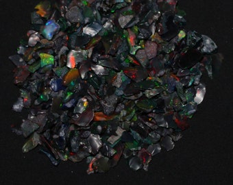 raw black opal stone