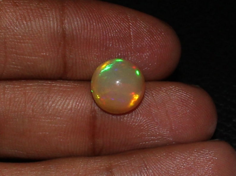 Welo Opal Rainbow Opal Beautiful Opal Fire Opal 3.80 CRT Natural Welo Fire Ethiopian Opal Round Stone Opal Rounds Gemstones 10.5 MM