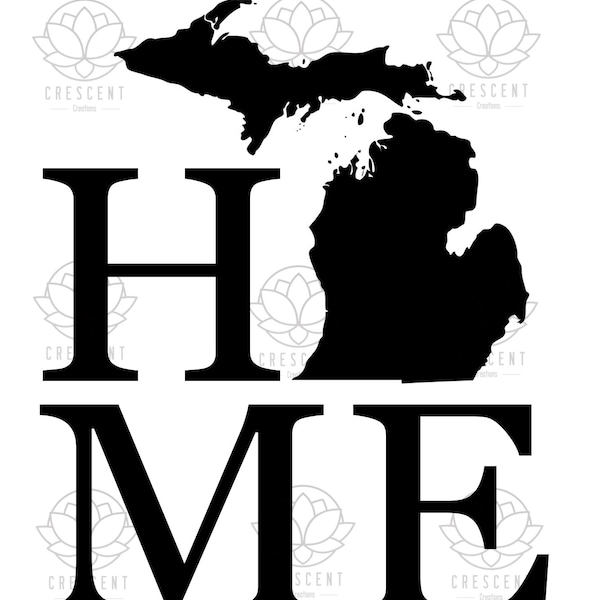 Michigan Home PNG Clipart Cut File