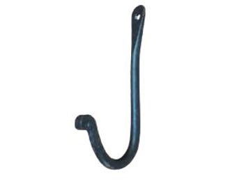Hand Forged Iron Coat Hook, Rustic Black Kitchen Cabinet Door Key Hook