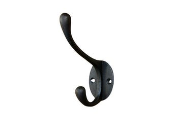 Black Cast Iron Coat Hook, Victorian Style, Wall Mounted