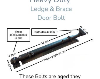 Heavy duty Door Bolt | Hand Forged |  traditional | HORIZONTAL mount only 15"