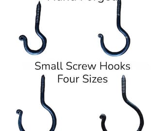 Crochets à tasses + patères en fer forgé noir forgé à la main