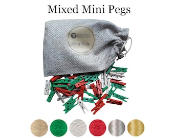 Mini pinzas y cuerda, 25 pinzas de colores para pared, cuerda, fotos, dibujos, Navidad, cumpleaños.