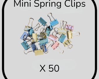 50 X Coloured Bulldog Clips for Wall, Rope, Photos, Drawings, Xmas, Birthday