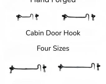 Crochets de porte + crochets de cabine en fer forgé noir forgé à la main