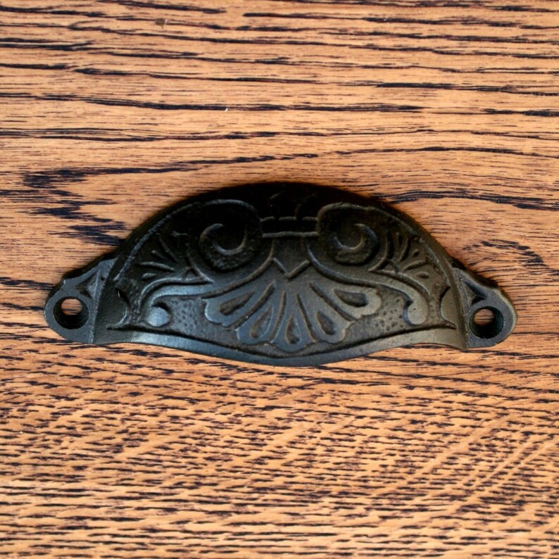 Cup Handles Drawer Handles Cupboard Handles Black Cast Iron Etsy UK
