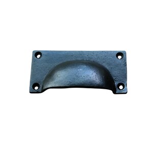 Black Cast Iron Cup Handle: Rustic Farmhouse Drawer Pull