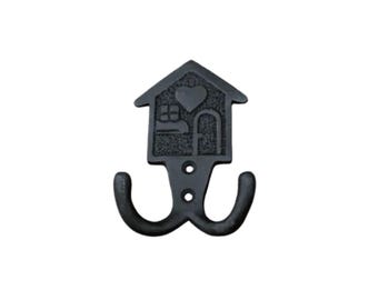 Black Cast Iron Coat Hook, Rustic Wall Mount, House Design