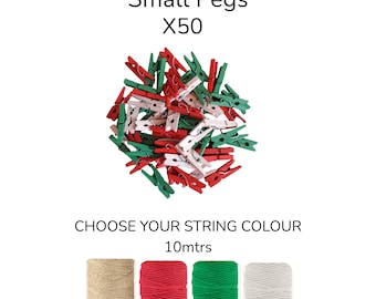 Guirlande photo et 50 petites pinces colorées pour accrocher des photos au mur, pour Noël ou un anniversaire