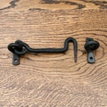 Four Inch Door latch Hooks cabin hooks black Iron Rustic Antique style Traditional Farmhouse ( Cabin Hook 4"-Cabin Hook 4" )