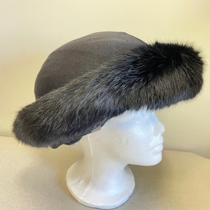 Real Recycled vintage black rabbit fur ski helmet cover