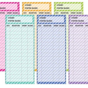 Spending Tracker, Cashless Spending Tracker, Cash Spending Tracker, Expense Tracker, Printable Spending Tracker, Cash Envelope Insert