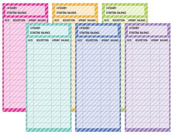 Spending Tracker, Cashless Spending Tracker, Cash Spending Tracker, Expense Tracker, Printable Spending Tracker, Cash Envelope Insert