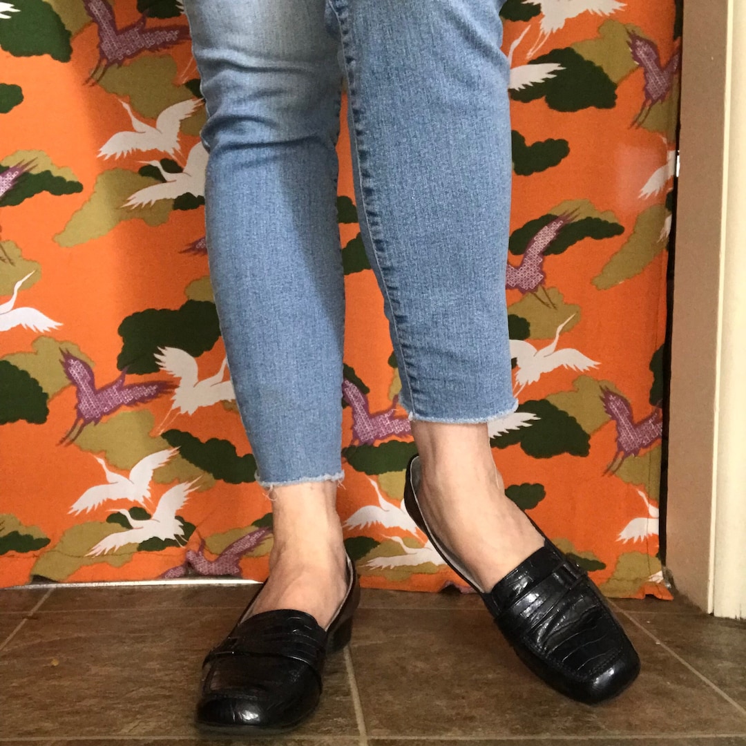 Navy Blue Patent Loafers Etsy