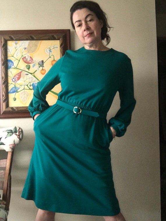 70's Green Dress - image 2