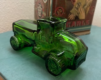 Green Glass Truck Cologne Bottle