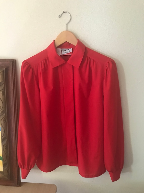 Red Secretary Blouse