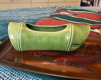 Maceta/florero de bambú verde japonés MCM
