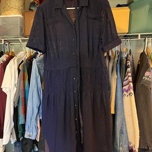 Navy Blue Sheer Dress