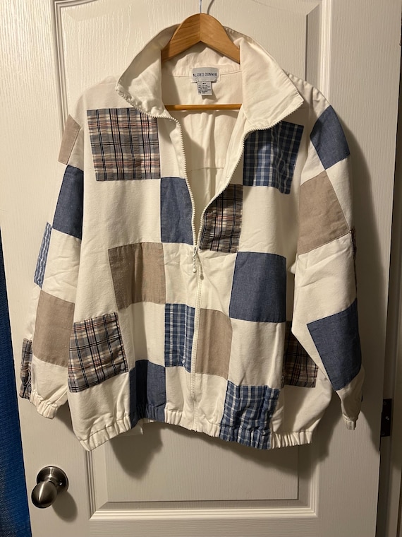 Patchwork Preppy Cotton Jacket - image 1