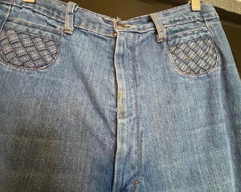 1970’s Blue Jeans with woven pockets