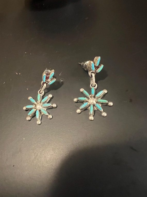 Zuni Turquoise Needlepoint Earrings