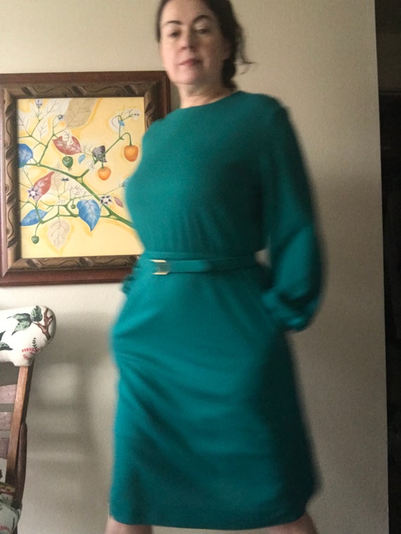 70's Green Dress - image 3