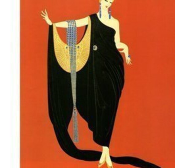 Erte Print Art Nouveau Print Fashion illustration Print Retro Vintage Fashion Art Fashion Wall Art Art Deco Wall art print