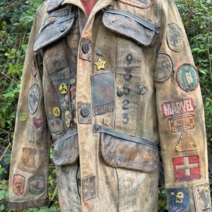 Scovt - Post Apocalyptic Patched Distressed Vintage Canvas Timberland Jacket - M