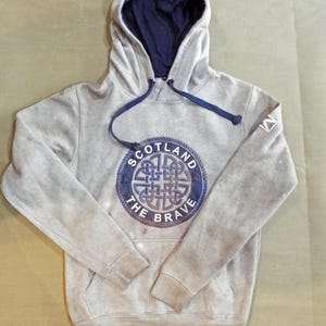 Sweat à capuche Pride Of Scotland effet vieilli - Patch celtique - XS - Vêtements de travail Streetwear