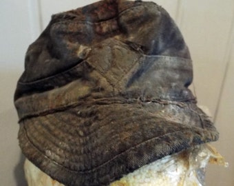 Distressed German Army Cap - Over Dyed Flecktarn- SMALL / 54cm
