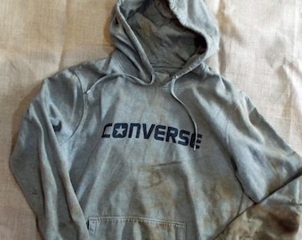 Sudadera con capucha de polialgodón Converse All Star Spell Out con efecto desgastado y teñido (talla grande)