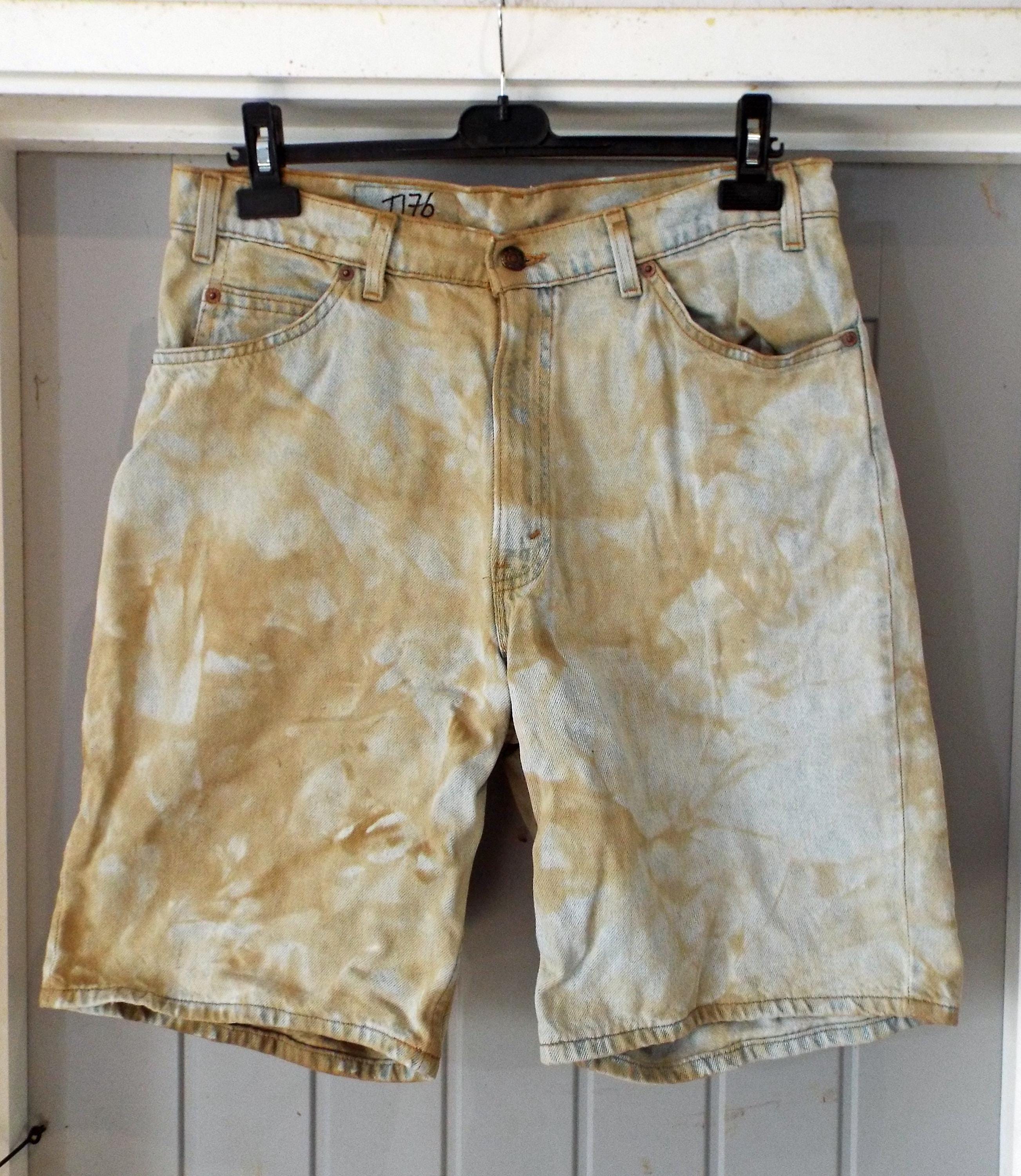 33W Levi's 560 Denim Shorts Dirt Dyed Distressed Vintage