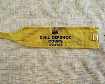 Post Apocalyptic Distressed Vintage Armband - Civil Defense - WELFARE