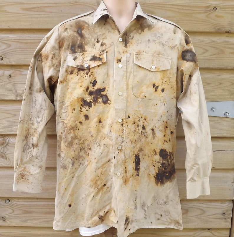 Postapocalyptic Dirt Stained Shirt Rust Dye Chemical Dye - Etsy