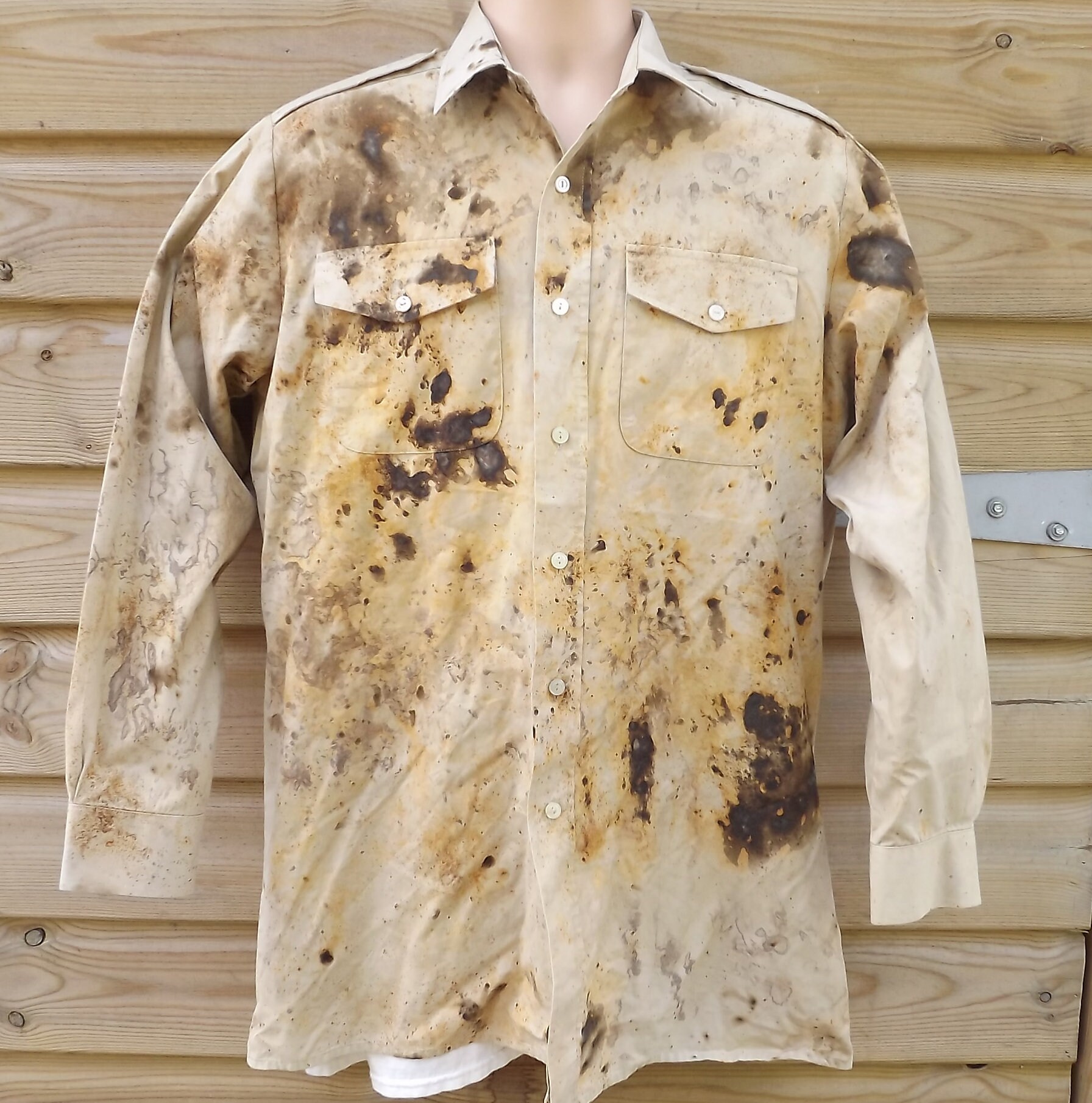 Postapocalyptic Dirt Stained Shirt Rust Dye Chemical Dye | Etsy