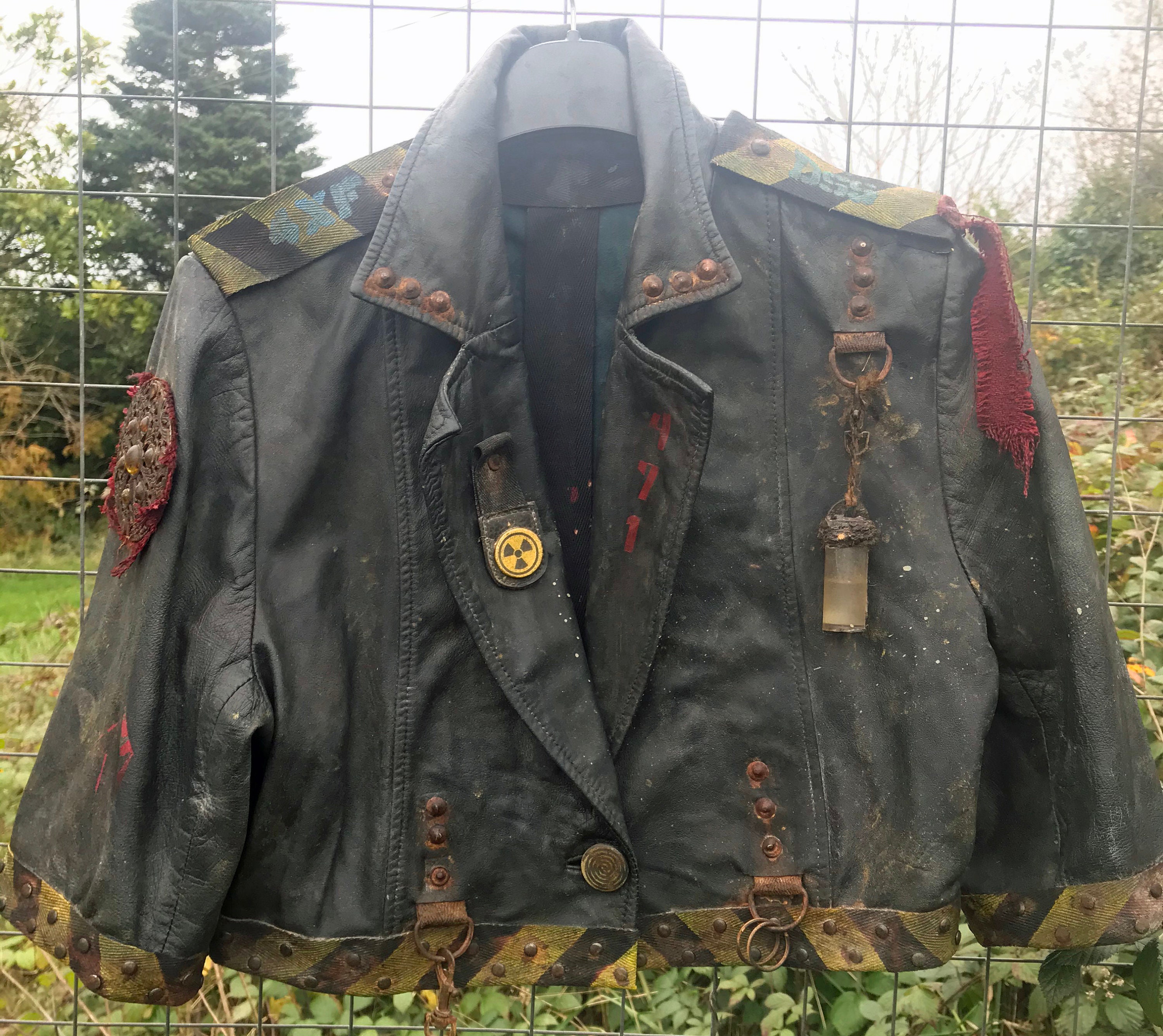 Post Apocalyptic Leather Bolero Jacket Size 10UK, 38EU, 8US - Etsy Norway