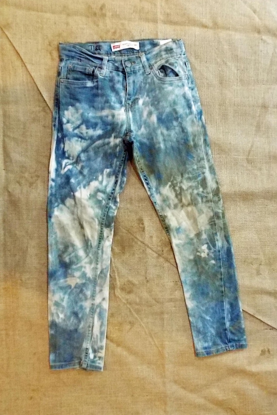 Levi's 502 Jeans: Acid Wash Distressed Denim (27x26) - Etsy