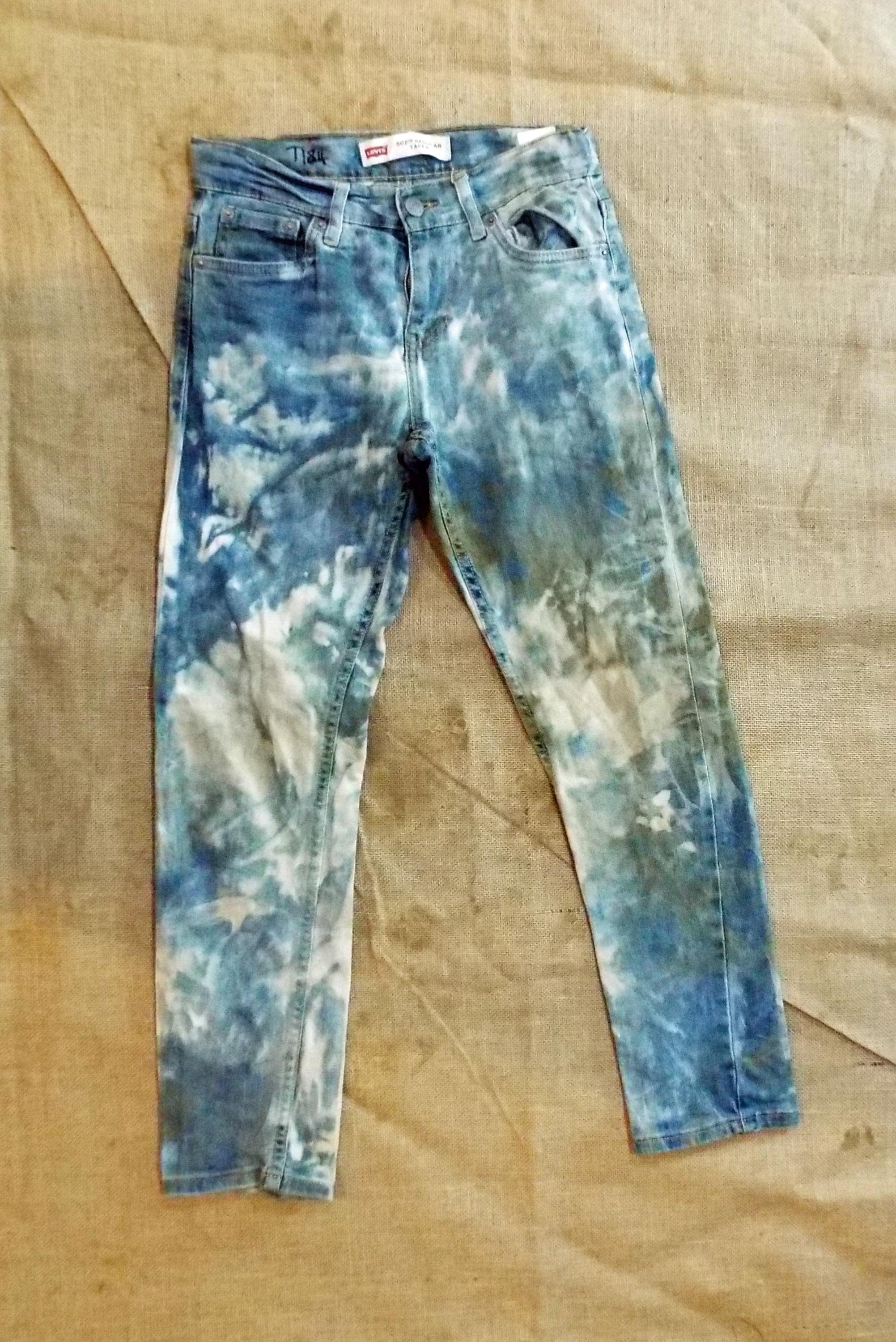 Levi's 502 Jeans: Acid Wash Distressed Denim (27x26) - Etsy