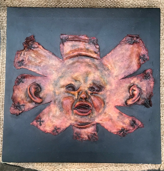 Wall Hanging Ed Gein Fake Skin Leatherface Baby Face Etsy