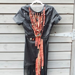 Tribal Wasteland Tasselled Leather Dress - UK8+ - US4+
