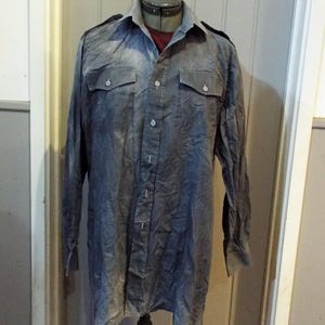 Distressed Vintage Faded Overdyed Air Force Shirt - Medium