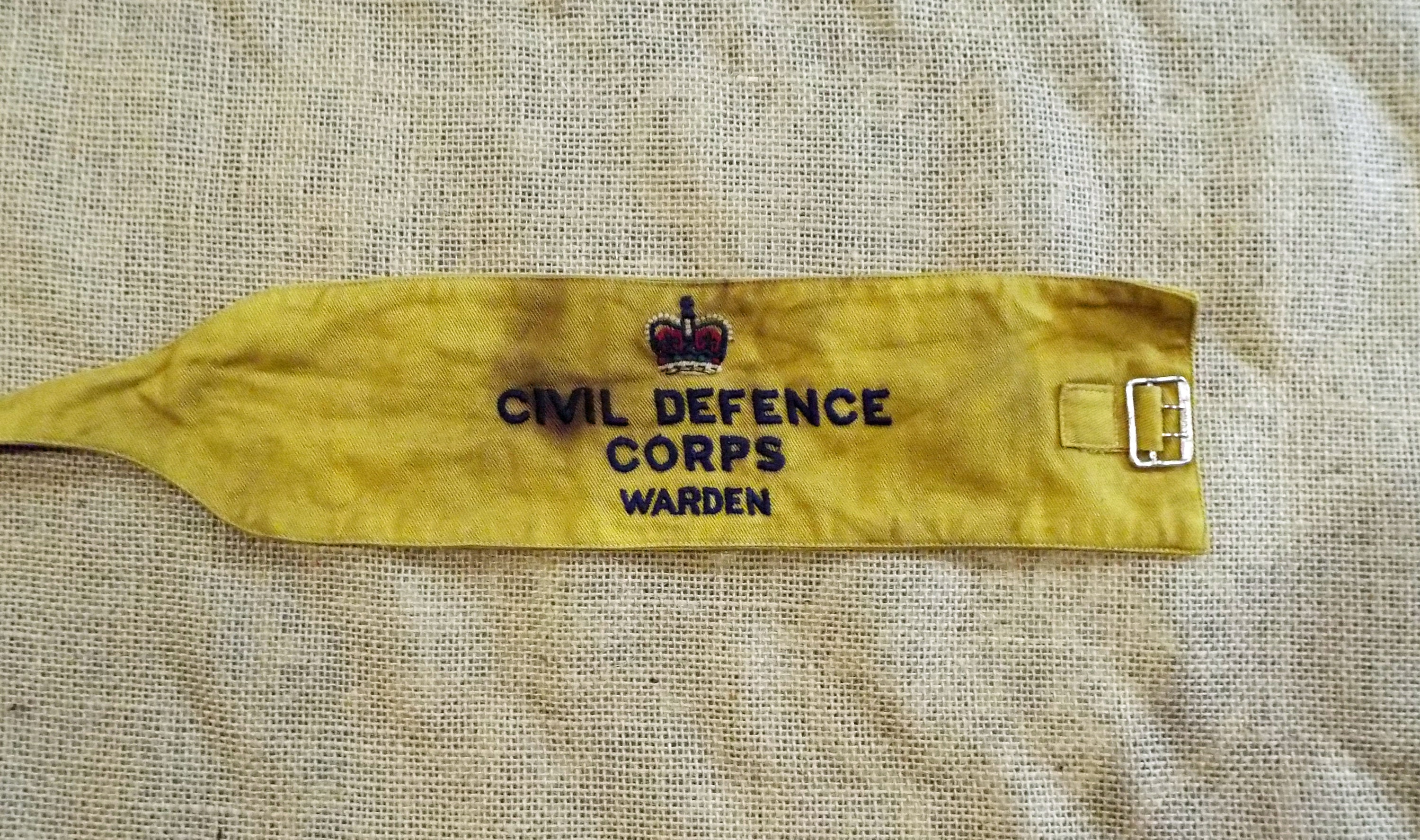Post Apocalyptic Distressed Vintage Armband - Civil Defense - WARDEN