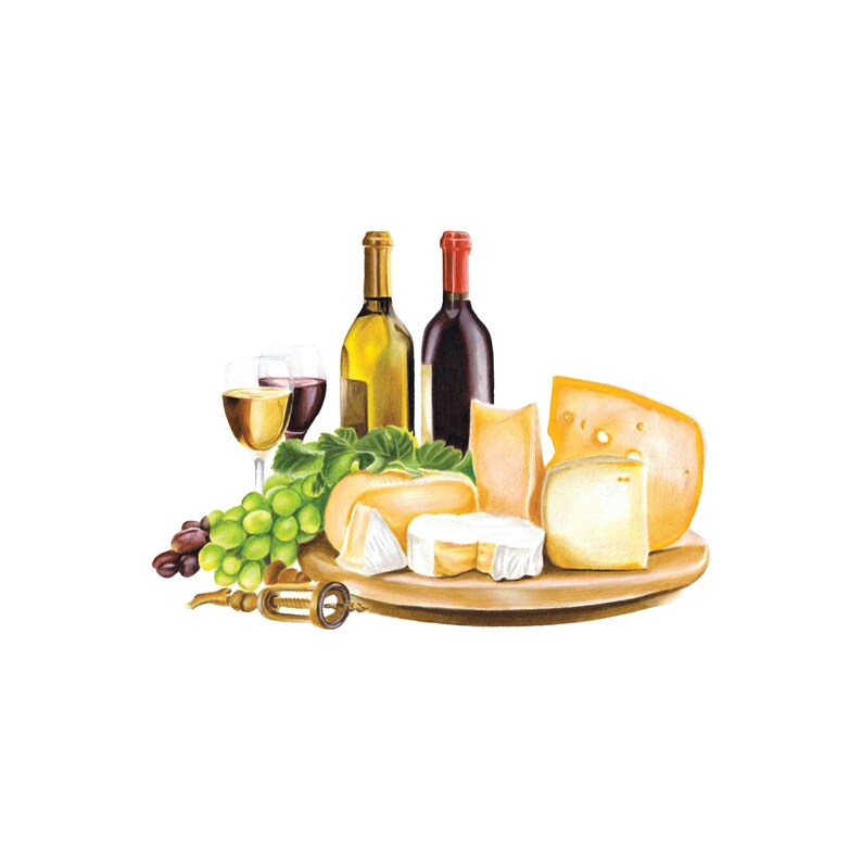 Cheese Board Coloured Pencil Art Wall Art Home Decor Art Print A5 A4