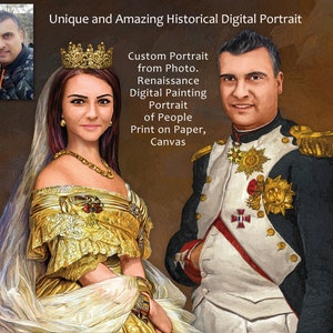 Custom Royal Portrait, Renaissance Portrait, Royal Pet Portrait,  Crown Portrait, Custom Oil Digital Painting, Custom Portrait From Photo,