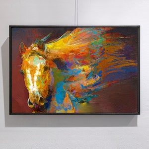 Abstract Horse Giclee Print, Abstract Art, Horse Wall Art, Large Abstract Print, Horse Painting, Home Decor, Canvas Print, Colorful Art